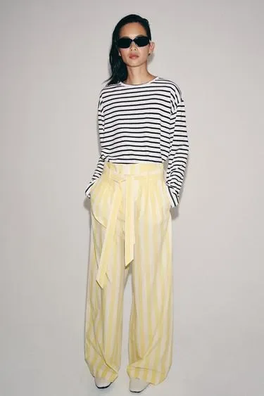 Zara Брюки-пижама в полоску — коллекция ZARA «ZW» купить с доставкой.