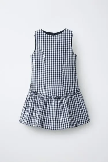 Zara Платье с принтом в клетку