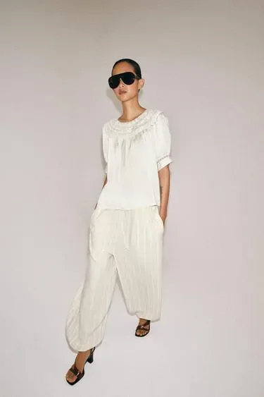 Zara Брюки-шаровары в полоску — коллекция ZARA «ZW»