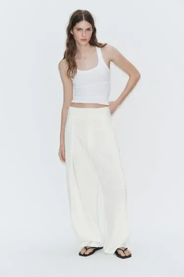 Zara Брюки баллон с защипами