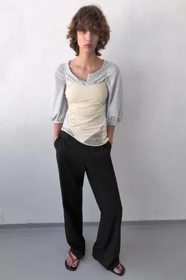 Zara Брюки прямого кроя с низкой посадкой купить с доставкой.