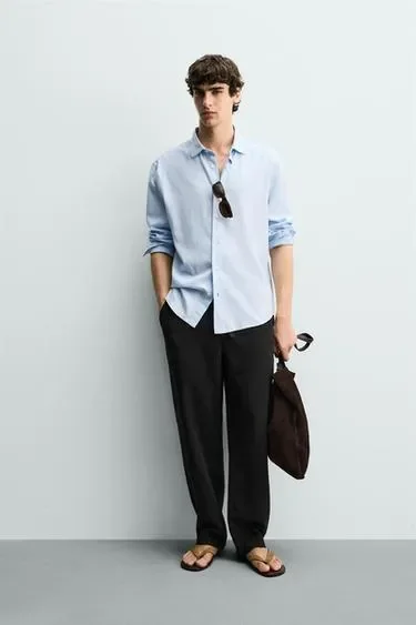 Zara Брюки  из рельефной ткани