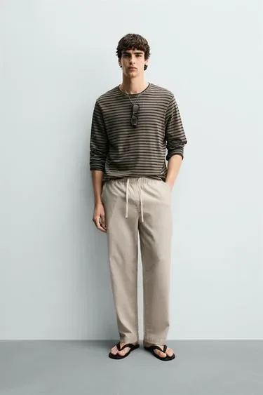 Zara Брюки из структурной ткани купить с доставкой.
