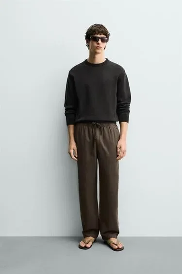 Zara Брюки из рельефной ткани купить с доставкой.
