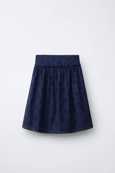 Zara Юбка миди с вышивкой шиффли