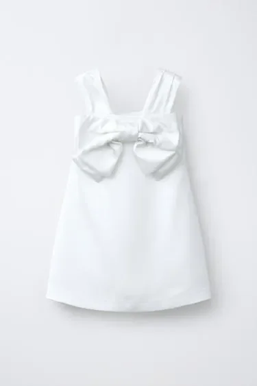 Zara Атласное платье с бантом
