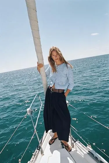 Zara Брюки-кюлоты с поясом купить с доставкой.