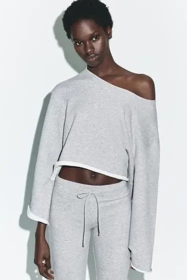 Zara Свитшот с лодочным вырезом