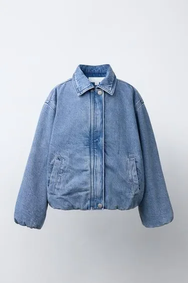 Zara Джинсовая куртка-бомбер