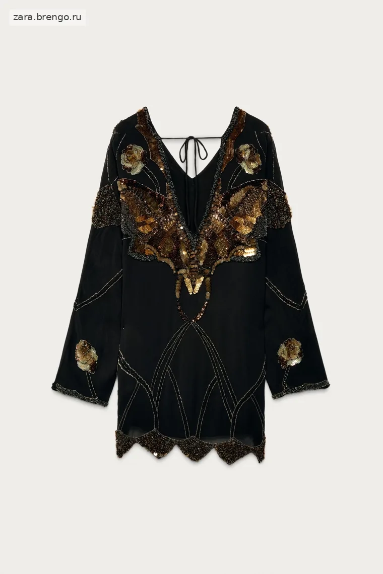 Короткое платье с вышивкой и пайетками marisa berenson x zara