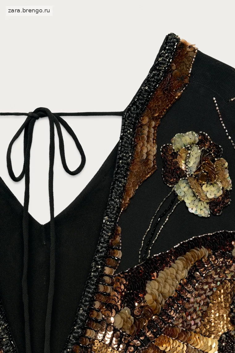 Короткое платье с вышивкой и пайетками marisa berenson x zara