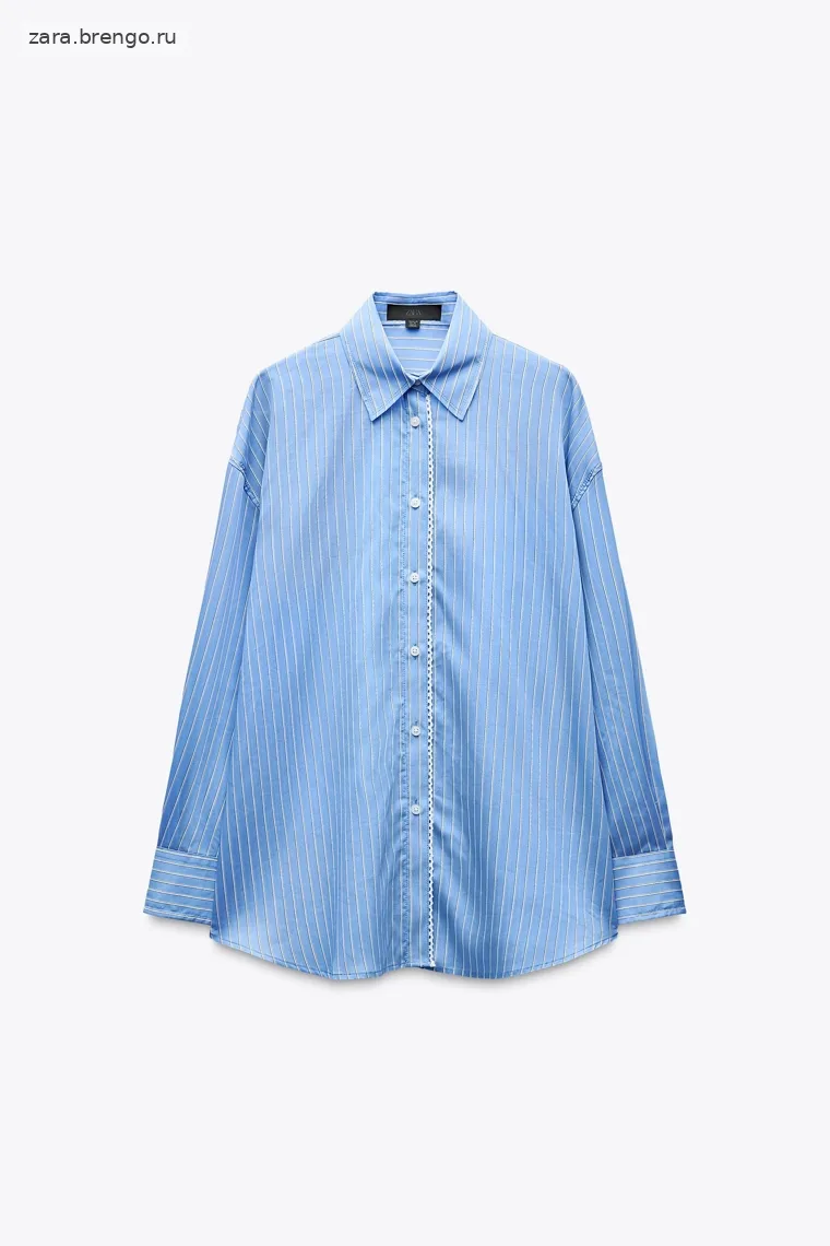Рубашка из поплина в полоску oversize