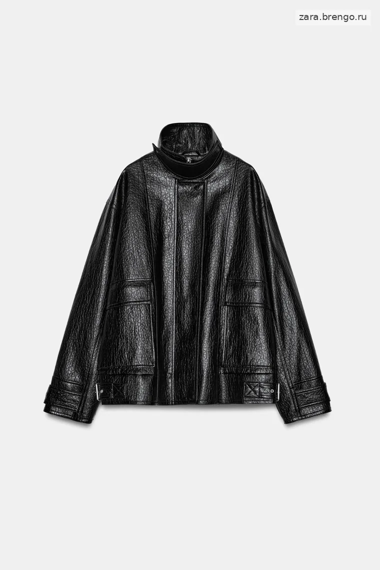 Куртка oversize с эффектом кожи коллекции zara woman