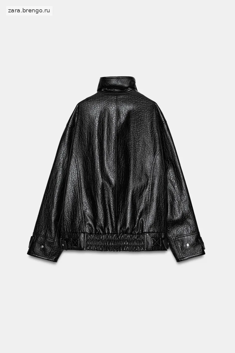 Куртка oversize с эффектом кожи коллекции zara woman