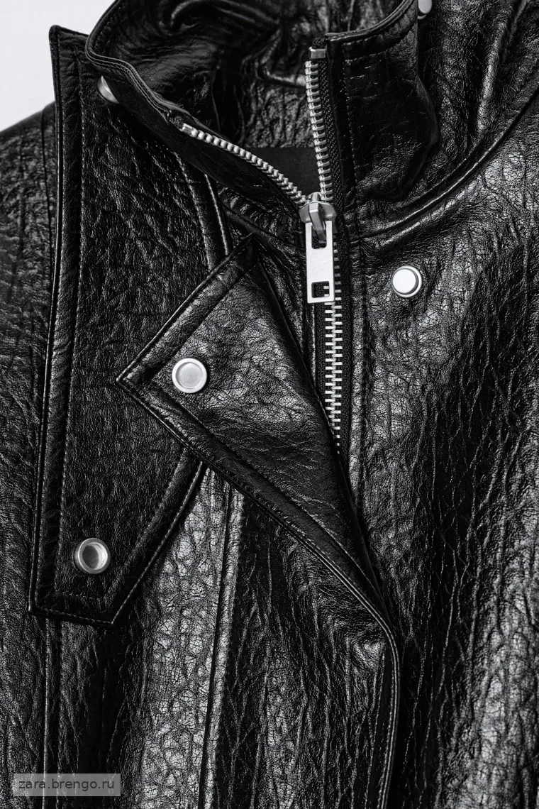 Куртка oversize с эффектом кожи коллекции zara woman