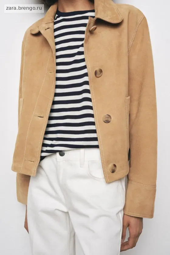 КУРТКА ИЗ 100% ЗАМШИ — коллекция Zara «ZW», 