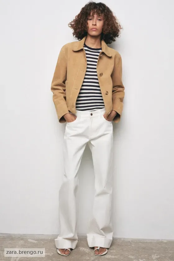 КУРТКА ИЗ 100% ЗАМШИ — коллекция Zara «ZW», 