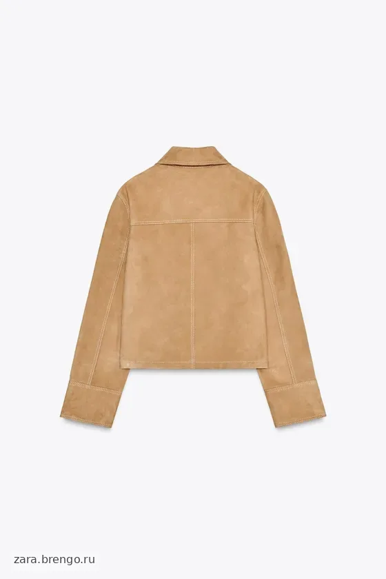 КУРТКА ИЗ 100% ЗАМШИ — коллекция Zara «ZW», 