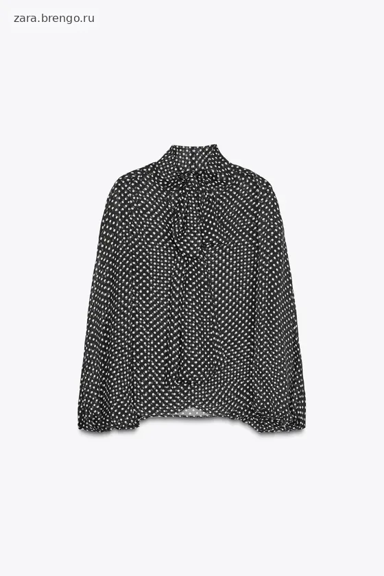 БЛУЗА-НАКИДКА С БАНТОМ — коллекция Zara «ZW»