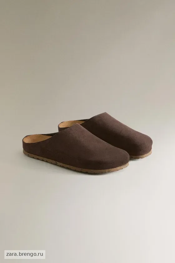 Классические кожаные сабо zara
