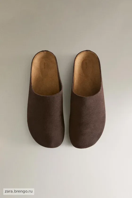 Классические кожаные сабо zara