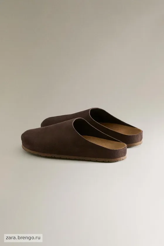 Классические кожаные сабо zara