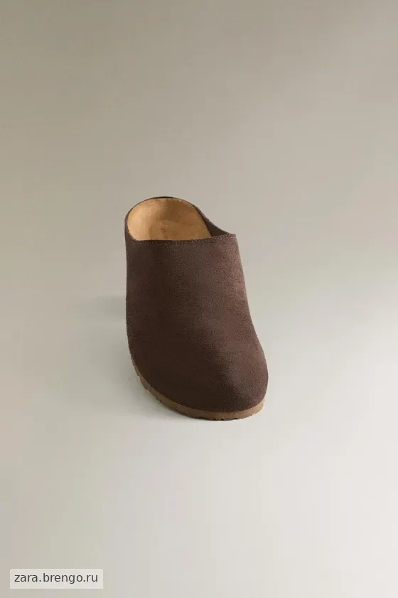 Классические кожаные сабо zara