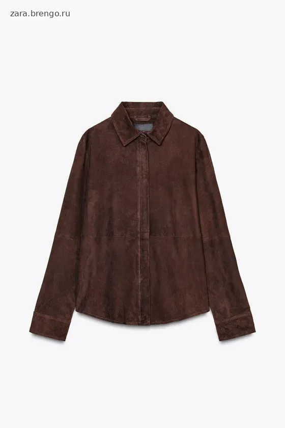 КУРТКА-РУБАШКА ИЗ 100% ЗАМШИ — коллекция Zara «ZW», 