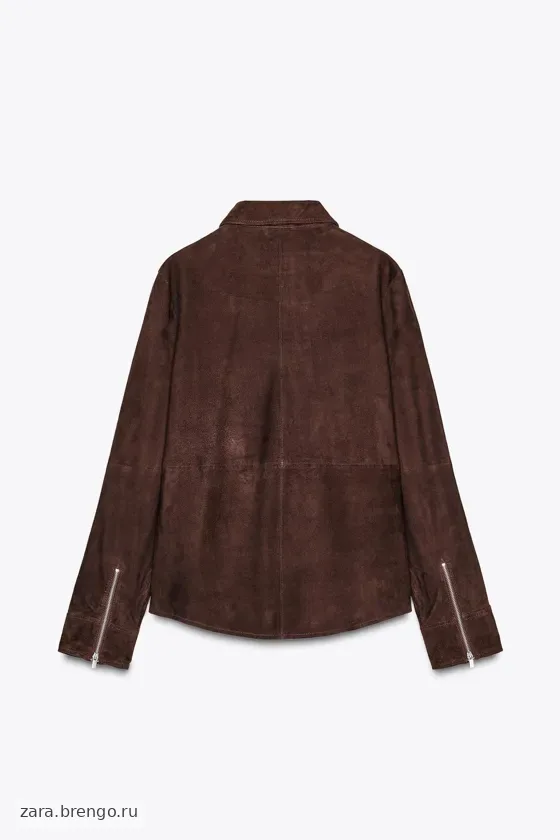 КУРТКА-РУБАШКА ИЗ 100% ЗАМШИ — коллекция Zara «ZW», 