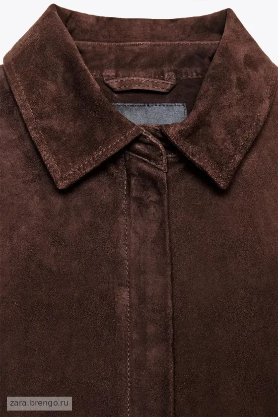 КУРТКА-РУБАШКА ИЗ 100% ЗАМШИ — коллекция Zara «ZW», 