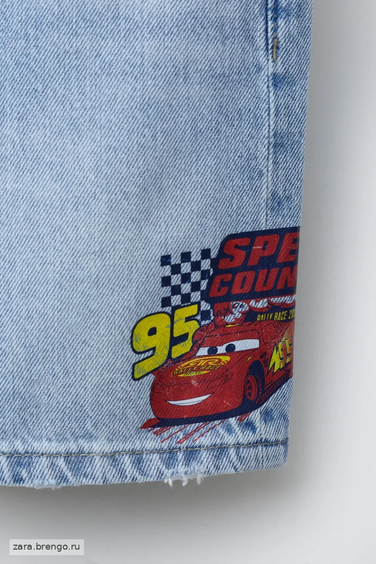 Джинсовые бермуды с вышивкой cars lightning mcqueen © disney