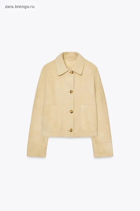 КУРТКА ИЗ 100% ЗАМШИ — коллекция Zara «ZW», 