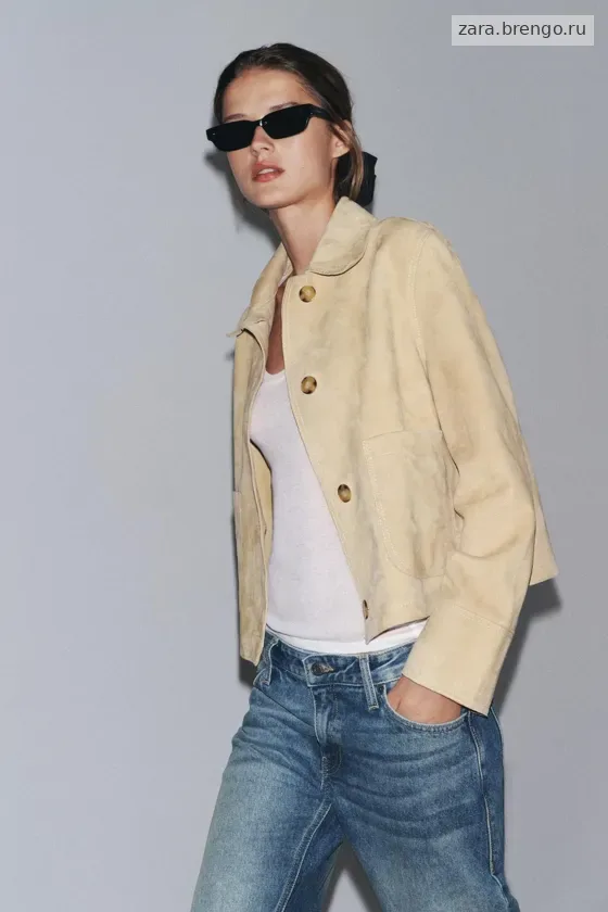КУРТКА ИЗ 100% ЗАМШИ — коллекция Zara «ZW», 