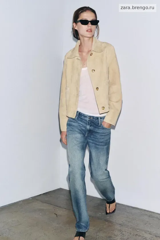 КУРТКА ИЗ 100% ЗАМШИ — коллекция Zara «ZW», 