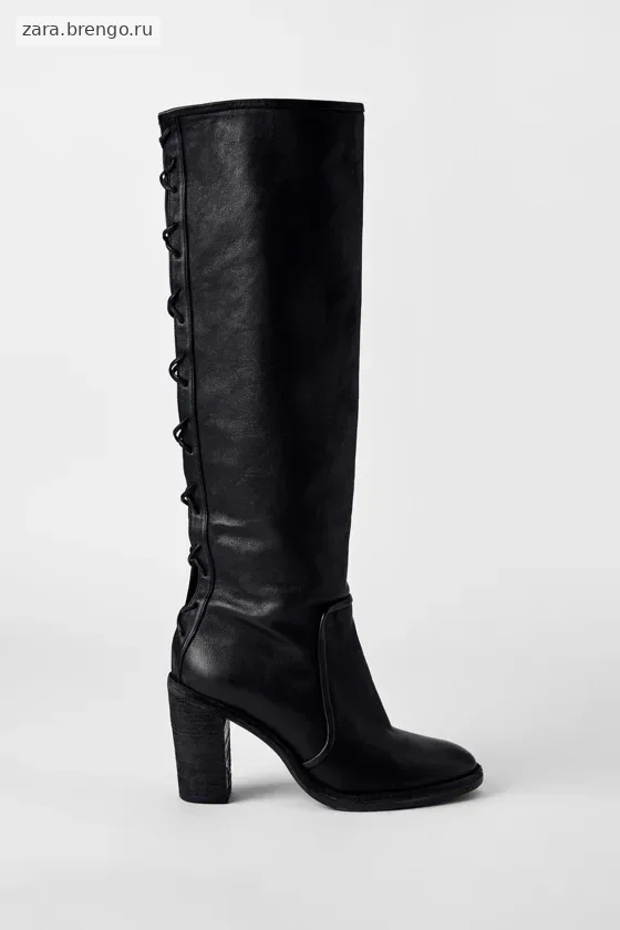 Кожаные ботинки на шнуровке kate moss x zara