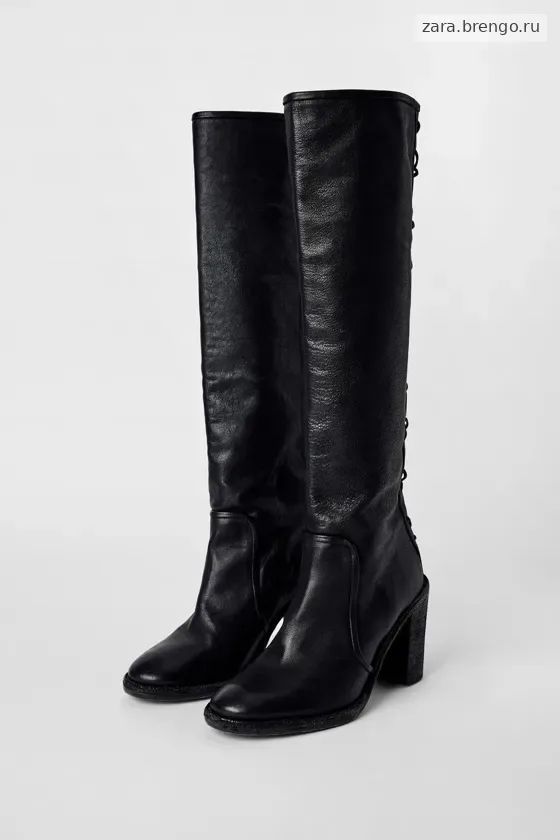 Кожаные ботинки на шнуровке kate moss x zara