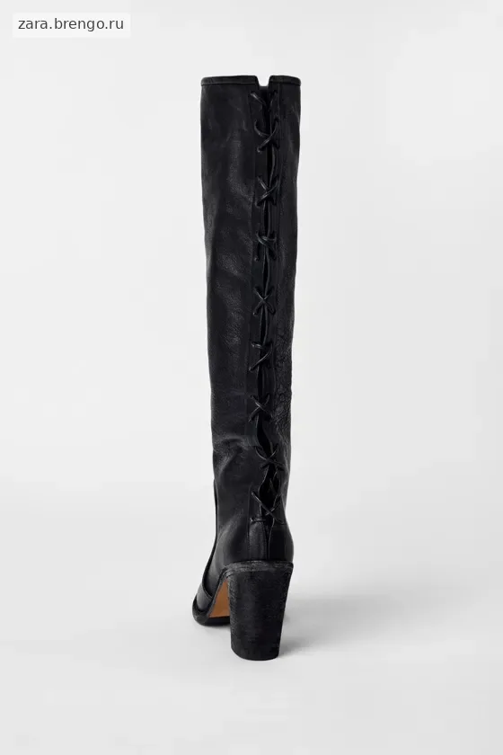 Кожаные ботинки на шнуровке kate moss x zara