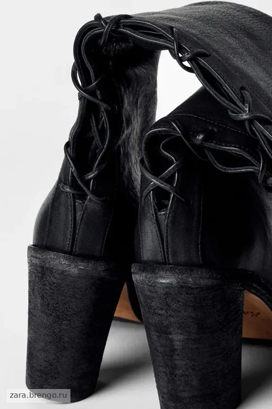 Кожаные ботинки на шнуровке kate moss x zara
