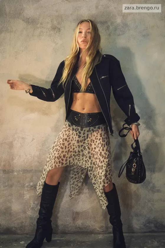 Кожаные ботинки на шнуровке kate moss x zara
