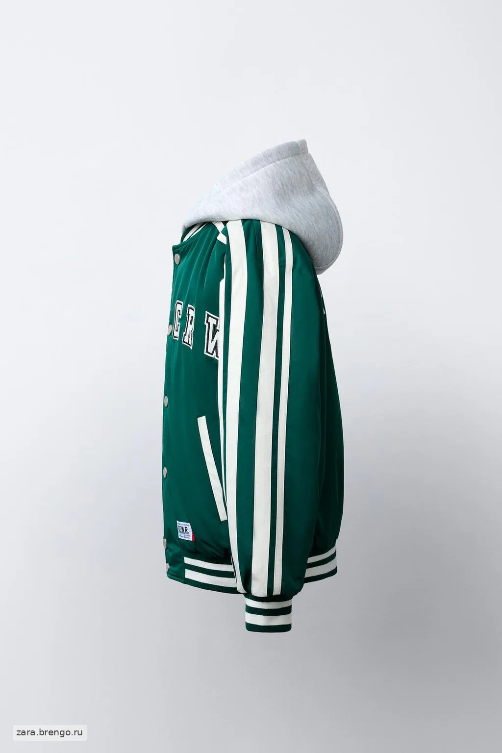 СТЕГАНЫЙ БОМБЕР В СТИЛЕ VARSITY СО СЪЕМНЫМ КАПЮШОНОМ