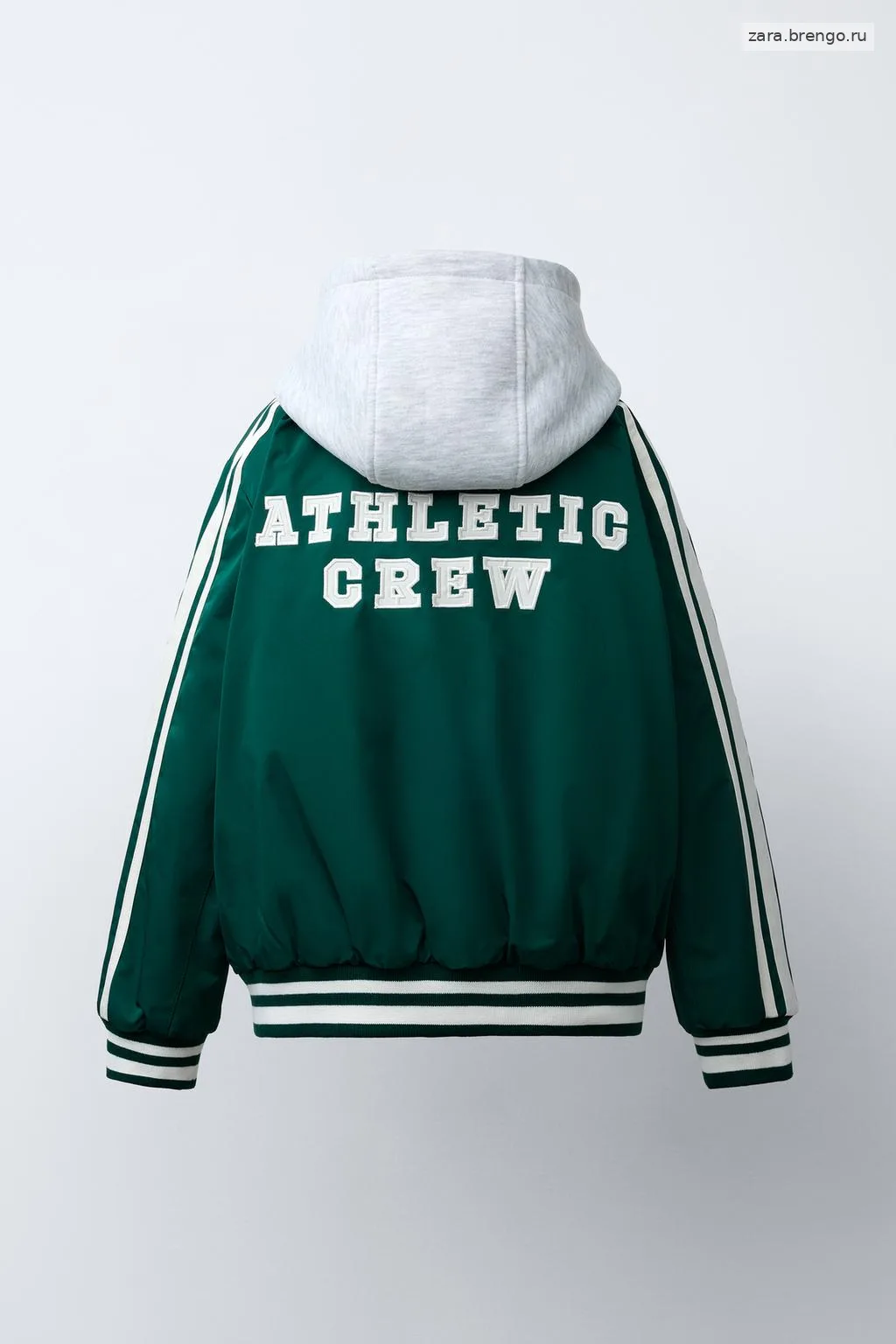 СТЕГАНЫЙ БОМБЕР В СТИЛЕ VARSITY СО СЪЕМНЫМ КАПЮШОНОМ