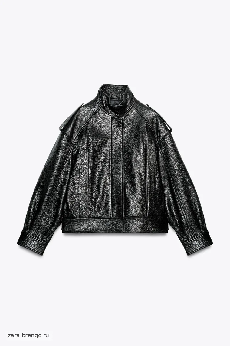 Укороченная кожаная куртка Zara «ZW» 