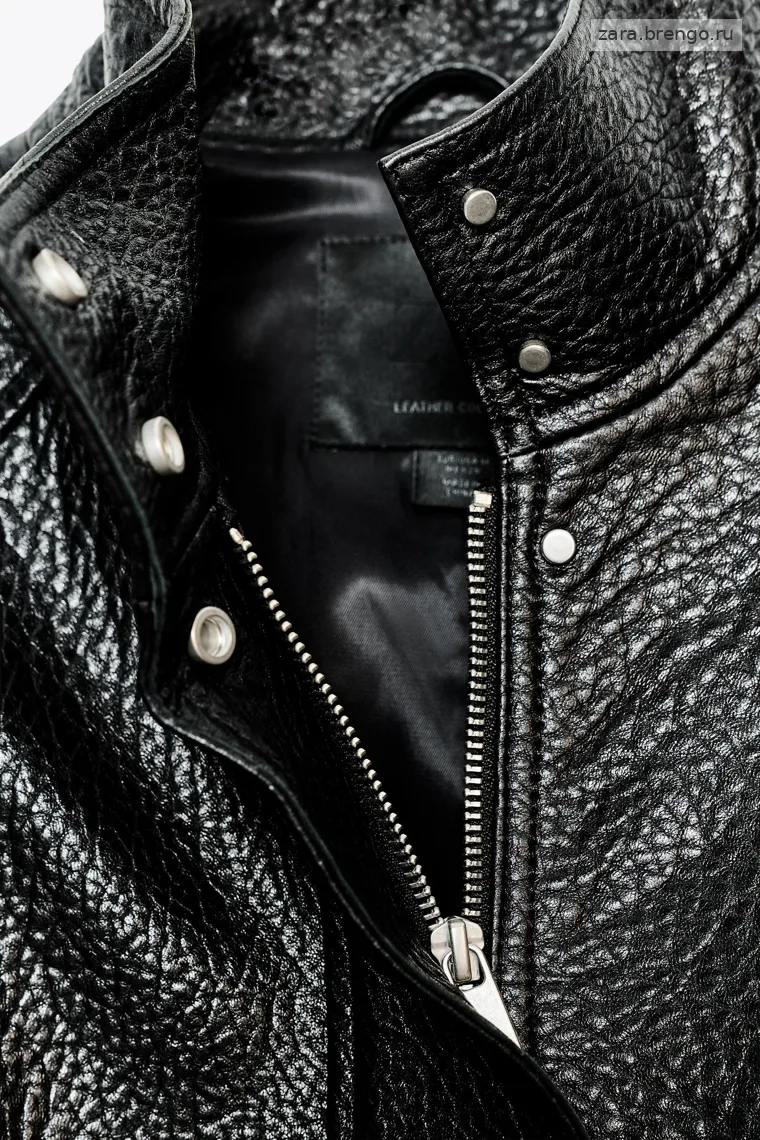 Укороченная кожаная куртка Zara «ZW» 