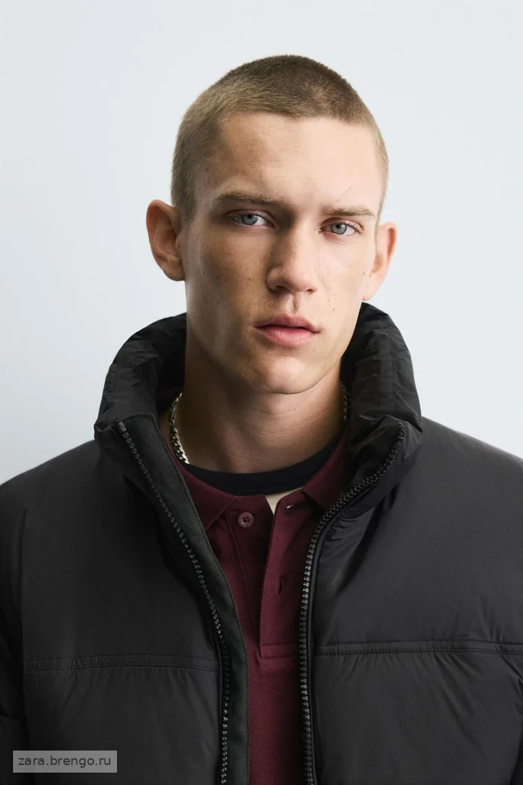 Утепленный пуховик zara свободного кроя