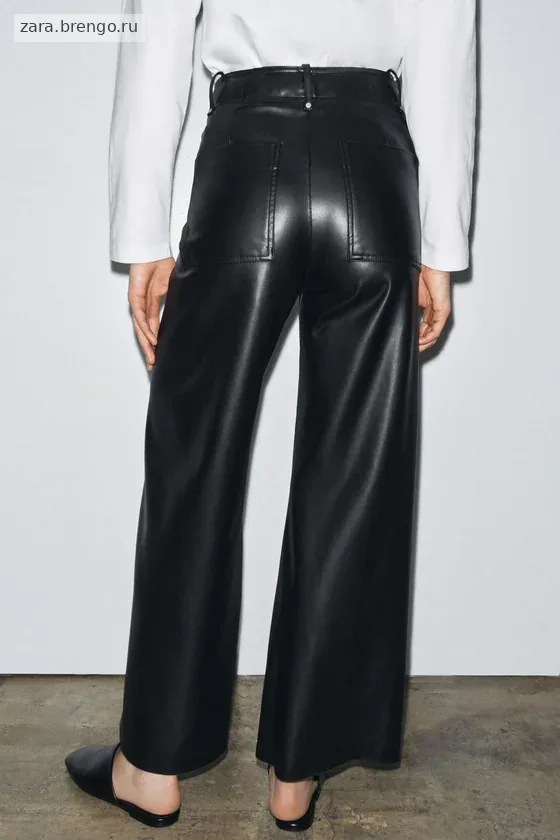 БРЮКИ ПРЯМОГО КРОЯ  ИЗ ИСКУССТВЕННОЙ КОЖИ коллекция Zara «ZW»