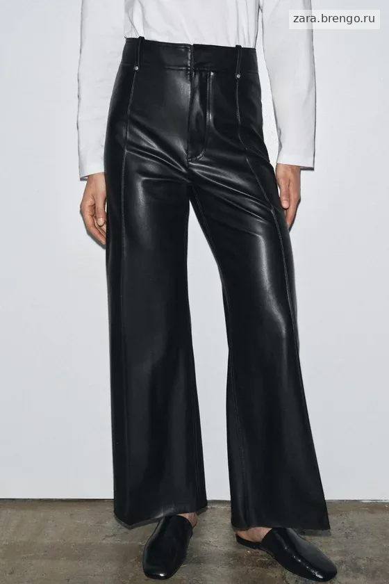 БРЮКИ ПРЯМОГО КРОЯ  ИЗ ИСКУССТВЕННОЙ КОЖИ коллекция Zara «ZW»