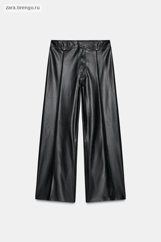 БРЮКИ ПРЯМОГО КРОЯ  ИЗ ИСКУССТВЕННОЙ КОЖИ коллекция Zara «ZW»