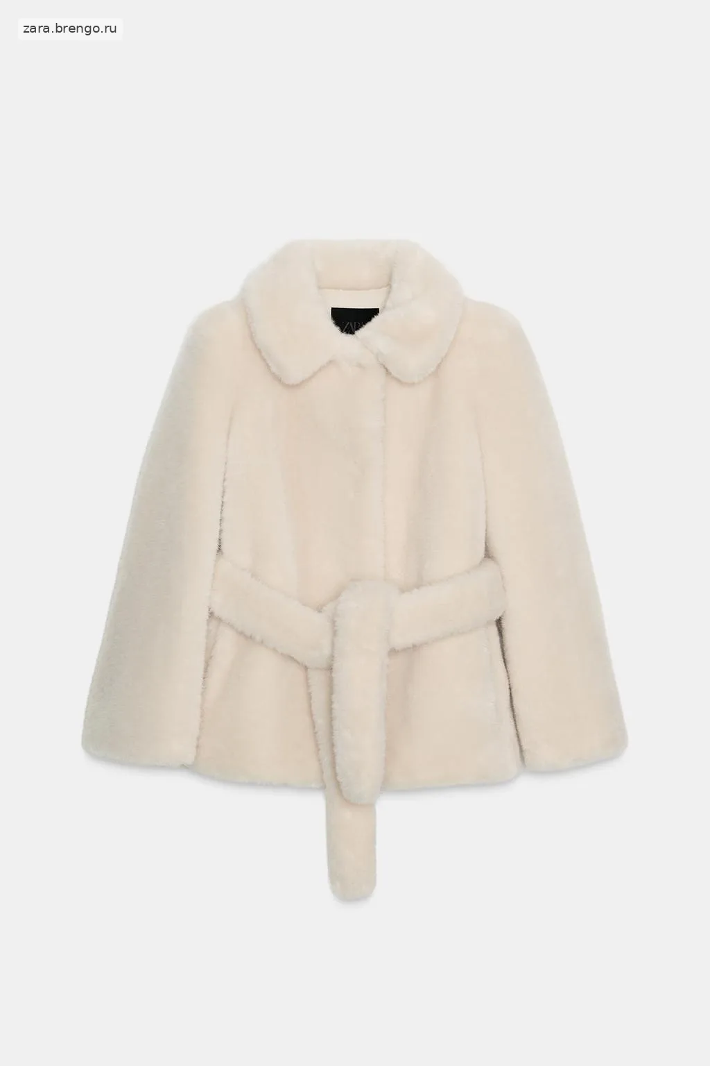 КОРОТКОЕ ПАЛЬТО ИЗ ИСКУССТВЕННОГО МЕХА С ПОЯСОМ — коллекция Zara «ZW»