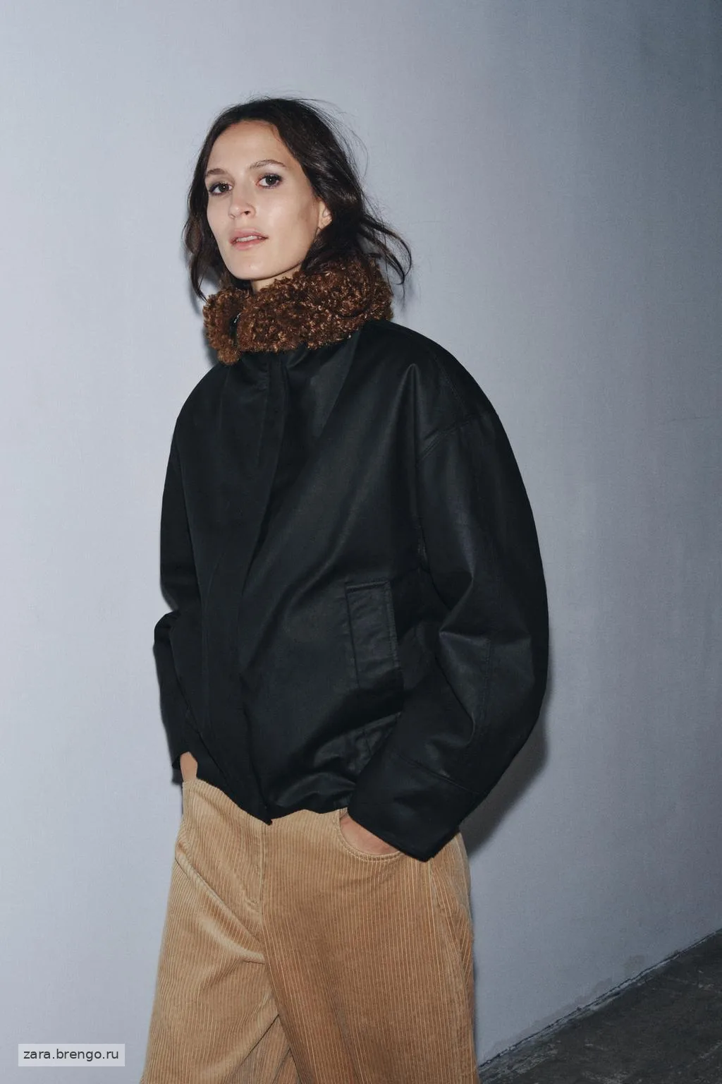 БОМБЕР ИЗ ИСКУССТВЕННОЙ ОВЧИНЫ — коллекция Zara «ZW»