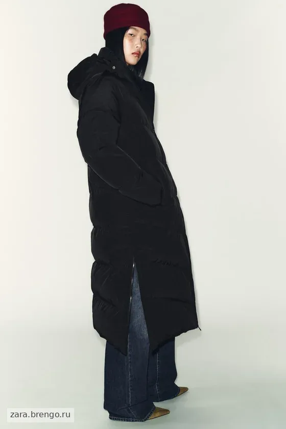 ДЛИННЫЙ ПУХОВИК С КАПЮШОНОМ  WINDPROOF